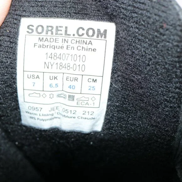 Sorel Womens Cheyenne Duck Boots Size 9 Waterproof Black Leather Lace Up Booties - Picture 4 of 10